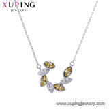 44425 Xuping New Model Necklace Crystals From Swarovski Latest Long Single Green Stone Pendant Necklace Designs