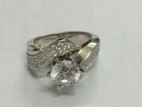 Amount Setting Sterling Silver Ring with CZ