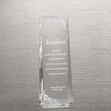 Etched Crystalline Tower Silver Laurels Trophy (#76245)