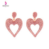 New Elegant Inlaid Rhinestone Lovely Heart-Shaped Alloy Women's Earrings