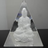 Crystal Glass Pyramid Paperweight for Home Decoration