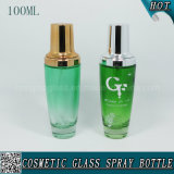 100ml Green Color Spraying Cosmetic Glass Lotion Pump Bottle