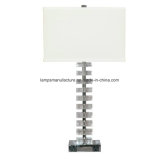 Square Crystal Hotel Bedside Lamp with Chrome Lamp Base