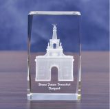 Tower Buliding Crystal Glass Cube for Travlling Souvenir Promational Gifts