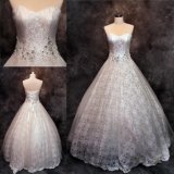 Custom Crystal Beading Lace Ball Gown Bridal Wedding Dresses 2018