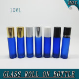 10ml Blue Essential Oil Frosted Printing Roll on Glass Bottle