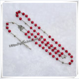 Scented Rose Wooden Bead Catholic Rosary with Crucifix (IO-cr022)