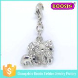Fashion Jewelry Silver Animal Love Crystal Elephant Pendant Charm