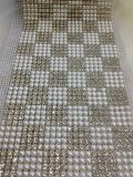 Plastic Pear and Rhinestone Mesh Trimming Sew on Crystal White Base 10yard Roll for Garment