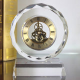 Custom Unique Crystal Glass Desktop Clock for Decoration Gift