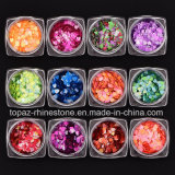 12boxes/Set Colorful Laser Silver Flakes Christmas Nail Art Decorations Paillettes Heart-Shaped Nail Design Sequins Glitter (ND05)