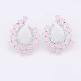 Colorful Silver 925 Plating Jewelry Earring Crystal Earring for Gift