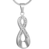 Infinite Love Charm Crystal Cremation Jewelry Ashes Urn Necklace