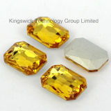 Square Shape Topaz Pointed Back Glass Crystal Fancy Stones