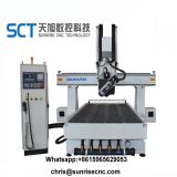 Sct 4 Axis 3D Wood CNC Router Machine for Door Cabinet Furniture Aluminum Making