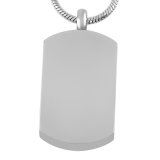 Custom Engraving Blank Dog Tag Stainless Steel Cremation Necklace