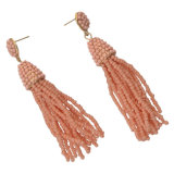 Gold Alloy Beads Chain Tassel Drop Earrings Dangle Pendant for Charm Women Fashion Jewelry