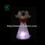 Glass Angle Holding Heart for Christmas Decoration by BV, SGS (7.8*8.5*15 cm)