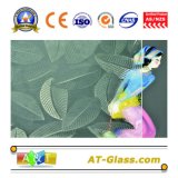 3-8mm Clear Hibiscus Patterned Glass Used for Window, Furniture, etc