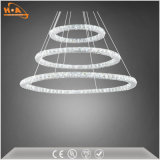 Three Crystal Round Rings LED Light Dining Room Chandelier