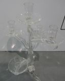 Clear Dendritic Glass Candle Holder with Five Posters