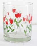 High Quality Clear Glass Cup with Pringtings Glassware Sdy-H0161