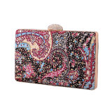 New Designer Printed Flowers Beaded Evening Party Bags for Women