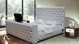 Modern Hotel Furniture Italian Leather King Size Bed Frame