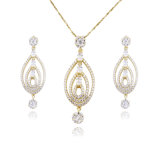Fashion Costume Jewelry Gold Plated Necklace Earring Women Sets
