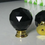 Classic Black 40mm Crystal Closet Knobs in Gold