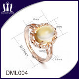 Rose Gold 925 Sterling Silver Women Wedding Ring with Big Yellow Crystal