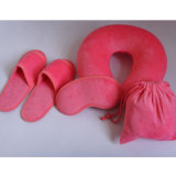 Inflatable Neck Pillow and Shoes Travel Sets