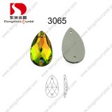 China Wholesale Lead Free Machine Cut Flat Back Drop Sew-on Glass Stone with Hole for Garment