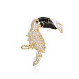 Cute Toucan Zircon Crystal Fashion Bijoux Costume Jewelry Brooch