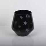 Poured Black Glass Candle Vessel