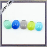 Colorful Whole Sale Oval Crystal Galss Synthetic Cat's Eye