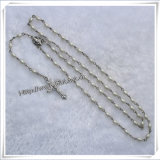 Plastic Religious Rosary Beads Necklace with Cross (IO-cr128)