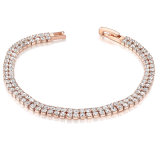 Imitation Jewelry Rose Gold Crystal Tennis Bracelet