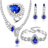 Luxury Women Latest Model Fashion Jewelry Crystal Ring Earring Jewelry Set