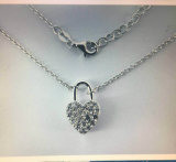 Fashion 925 Sterling Silver Necklace with Open & Close Heart Lock