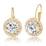 Fashion Jewellery Gold Plated Round Girl's Earrings in Rhinestone