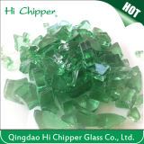 Green Colored Decorative Tempered Glass Chips for Fireplace