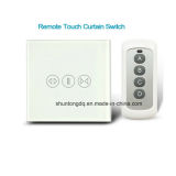 EU Standard Wireless Remote Control Curtain Switches, Glass Panel Touch Curtain Switch for Electric Curtain Motor