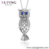 43626 Fashion Animal Owl Design White Gold Swarovski Elements Pendant Alloy Necklace