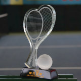 Individual Fashion Competition Tennis Ball Crystal Trophy for Match Honor