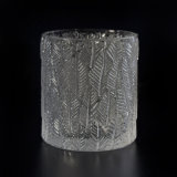 Straight Candle Vessel with Leaf Embossed Pattern