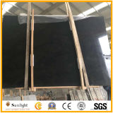 Polished China Natural Imperial Black Marble, Cross Cut Black Wooden Vein Marble
