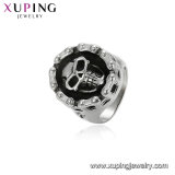 15506 Xuping Neutral New Silver Ring Models for Man and Women, Black Gun Color Ring Design