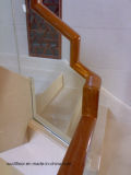 Straight Glass Staircase with Solid Oak Handrail Tread