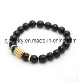 Black Agate Shamballa Bracelet for Man